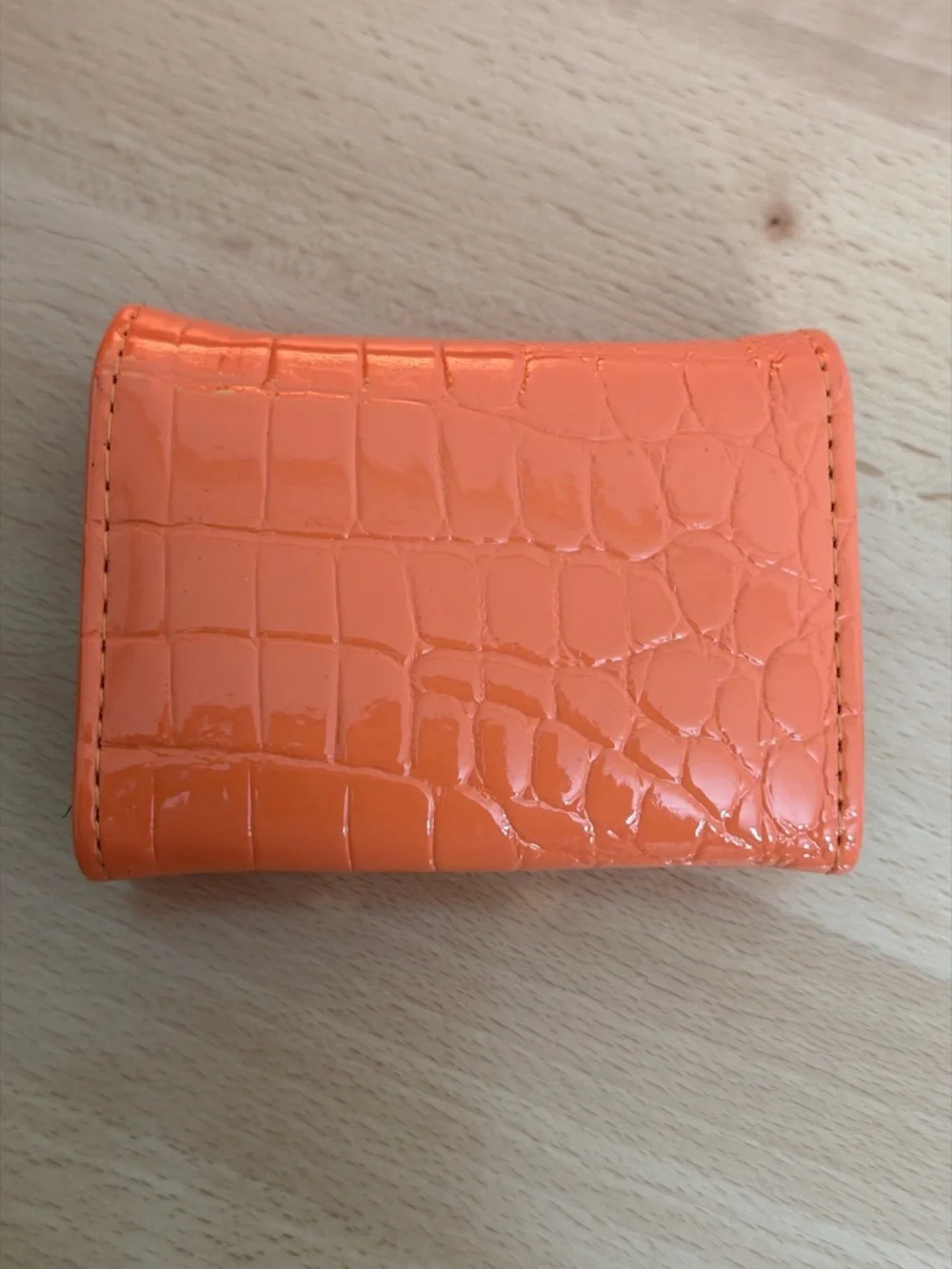 H Constance wallet embossed crocodile Togo GHW PHW vert rose orange accordion - Picture 9 of 12